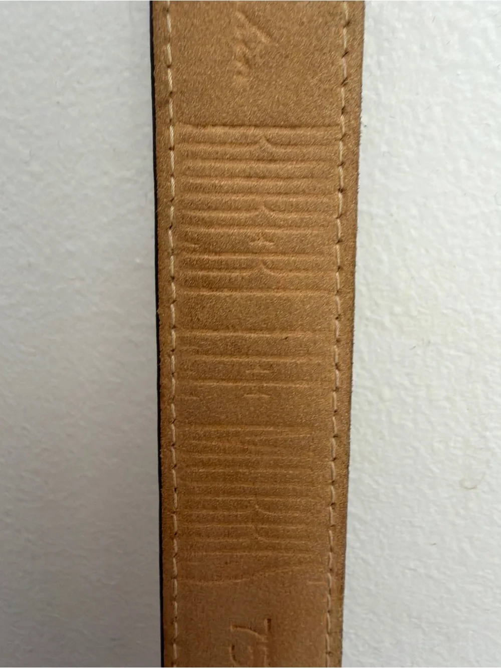 Brown Leather Italian Belt with Brass Crescent Buckle